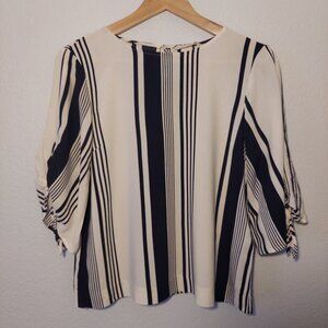 H&M Women's Black White Striped top Size 2